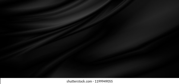 Black Luxury Fabric Background With Copy Space