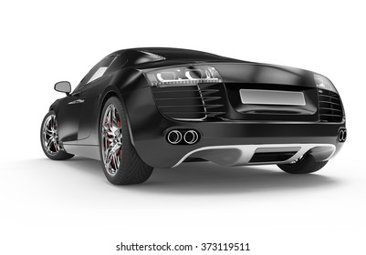 Black Luxury Sport Car Isolated On A White Background