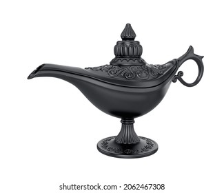 Black Magic Lamp On White Background Stock Illustration 2062467308 ...