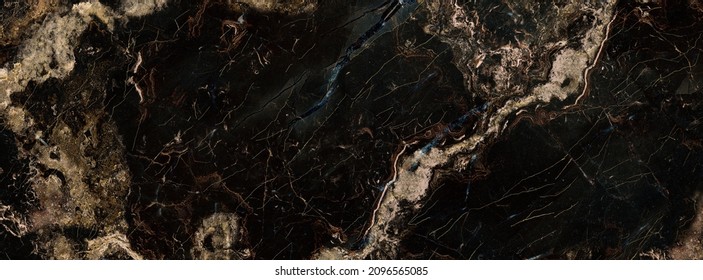 Black marble with golden veins, Dark natural pattern for background, abstract black, white, gold and yellow marble. high gloss texture of marble stone for digital wall and floor tiles design.