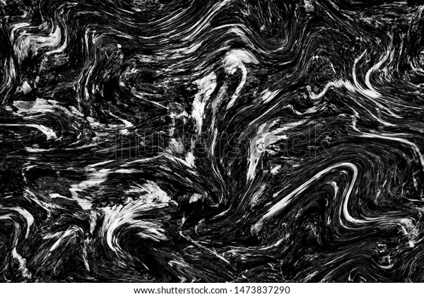 Black Marble Ink Texture Acrylic Painted Stock Illustration