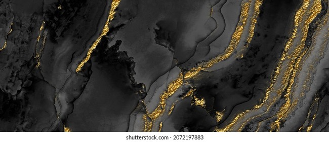 Black marble texture background with high resolution, Italian marble slab with golden veins, Closeup surface grunge stone texture, Polished natural granite marbel for ceramic digital wall tiles.