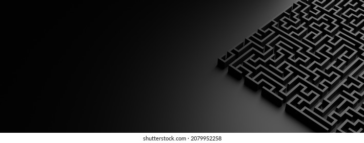 Schwarzer Labyrinth-Hintergrund (3D-Rendering)