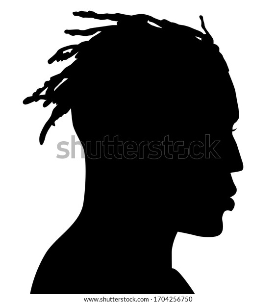 Black Men African American African Profile Stock Illustration 1704256750