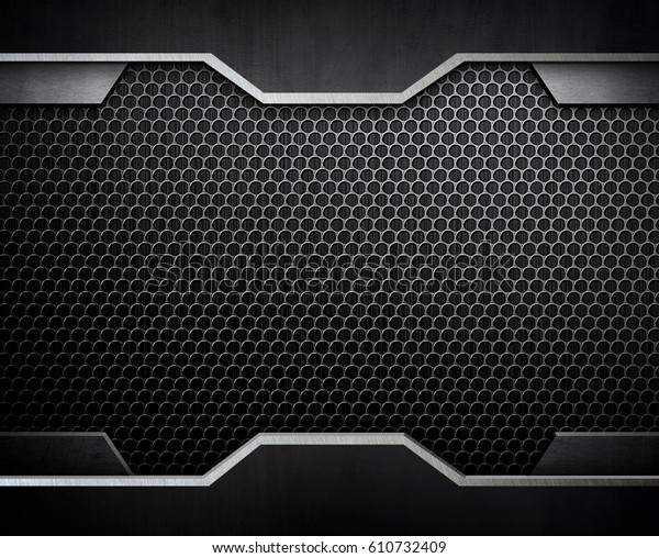 Black Metal Design Background Stock Illustration 610732409