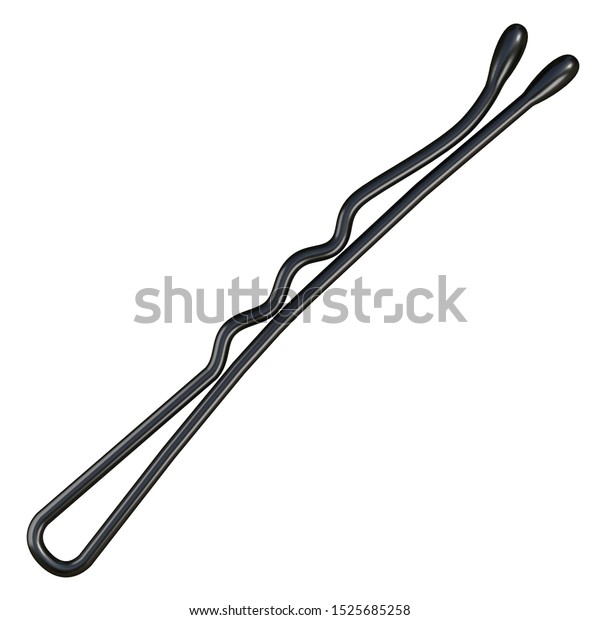 Black Metal Hairpin 3d Rendering Illustration 스톡 일러스트 1525685258