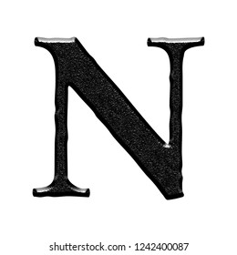 Black Metal Letter N 3d Illustration Stock Illustration 1242400087 ...