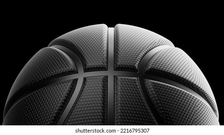 Black metallic basketball with dots under black-white lighting background. Concept 3D CG of propaganda for the team, advertisement for the league finals and the fruits of the players' efforts. - Powered by Shutterstock