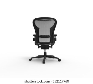 Black Modern Office Chair Back View