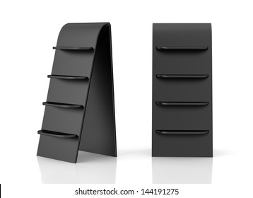 Black Modern Shelf Or Display. Render