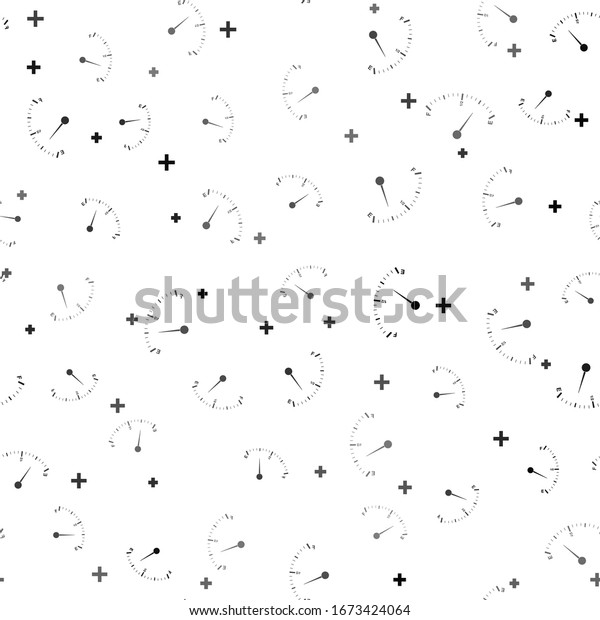 Black Motor gas\
gauge icon isolated seamless pattern on white background. Empty\
fuel meter. Full tank\
indication