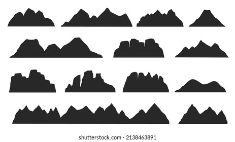 Black Mountain Ridge Landscape Silhouette Rocky Stock Illustration ...