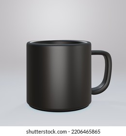 Black Mug Cup Isolated White Background Royalty Free 3d Rendering Image