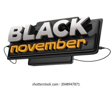 Black November 3d Logo For Composition