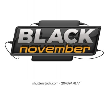 Black November 3d Logo For Composition