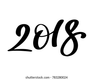 Black Number Christmas 2018 Hand Drawn Stock Vector (Royalty Free