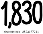 black number on white background. 1,830