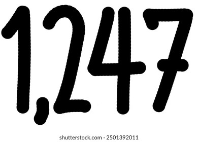 black number on white background. 1,247(1)