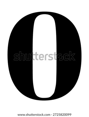 Black number zero, printable number