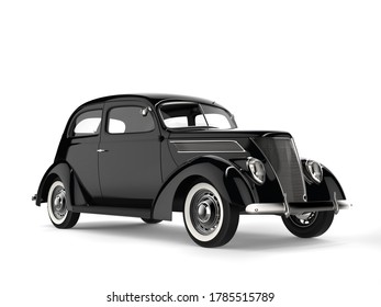 Black Old Timer Vintage Car - Studio Shot - 3D Illustration