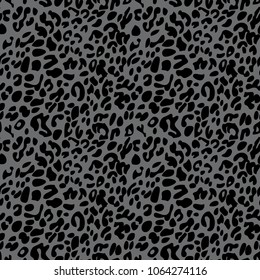 Black On Grey Leopard Print Seamless Repeat Pattern Background