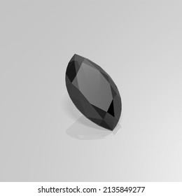 Black Onyx Gemstone Marquise 3D Render