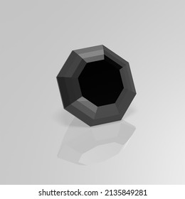 Black Onyx Gemstone Octagon 3D Render