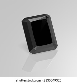 Black Onyx Gemstone Radiant 3D Render