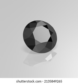 Black Onyx Gemstone Round 3D Render