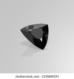 Black Onyx Gemstone Trillion 3D Render