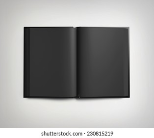 Black Open Book