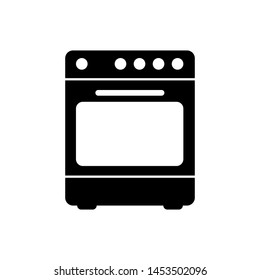Black Oven icon isolated on white background. Stove gas oven sign