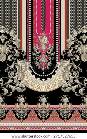 black pakistani suit pattern with boreque border