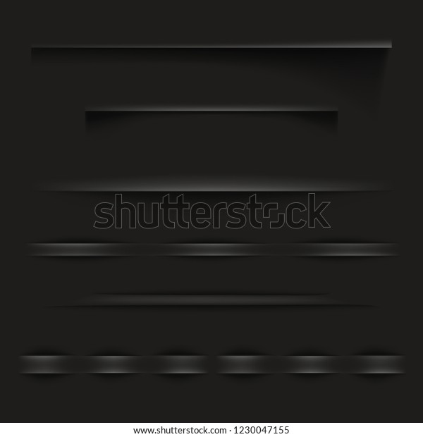 Black paper shadows illustration or page\
borders with realistic texture effect for web site design or\
seamless elements for\
background