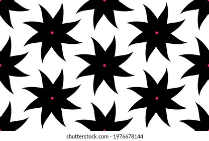 Black pattern on white, Abstract pattern design, Modern contemporary style for fabric and other patterns.