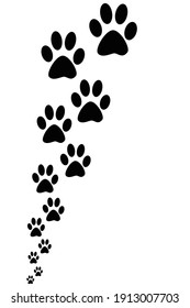 Black paw print on a white background