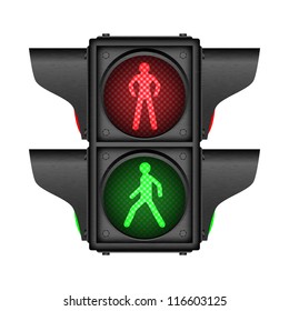 Black Pedestrian Traffic Lights Bitmap Copy Stock Illustration ...