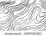 A black pencil sketch featuring wavy lines isolated on a white background. This abstract pattern is ideal for modern designs, backgrounds, and artistic projects