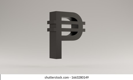 Black Philippine Peso Sign 3d Illustration 3d Render