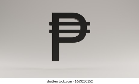 Black Philippine Peso Sign 3d Illustration 3d Render