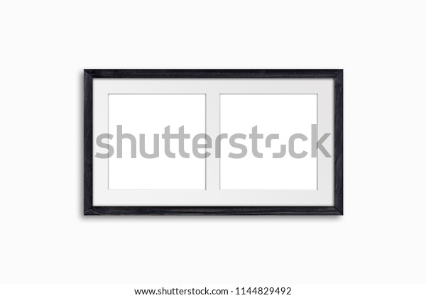 Black Photo Frame Two Pictures Collage Stock Illustration 1144829492