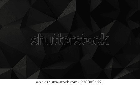 Black polygonal abstract background. Triangular 3d texture.