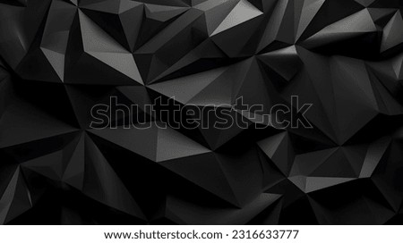 Black polygonal background. 3d rendering, 3d illustration.