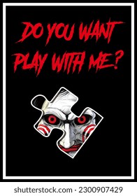 A black poster with a horror theme that reads 