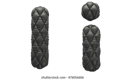 Black Quilted Leather Font. 3d Rendering