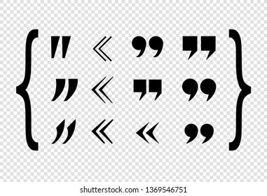 Black Quote Marks Set Abstract Icons Stock Illustration 1369546751 ...