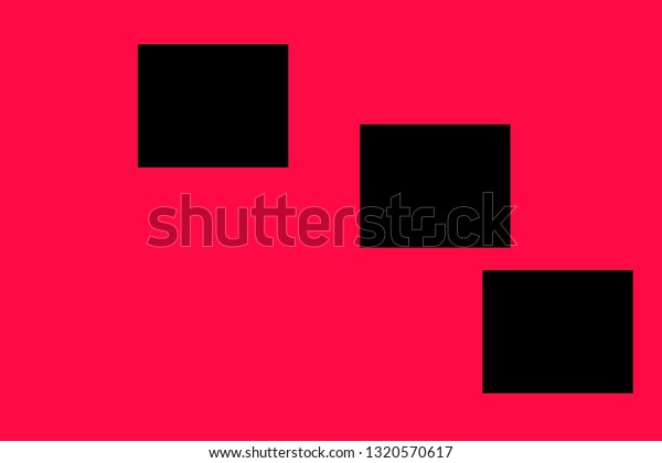black rectangles from different perspectives\
on red background