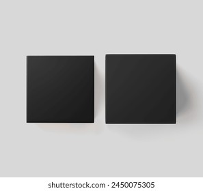 Black rectangular box on light background, Dark candle box, Mockup, isolated, 3d illustration