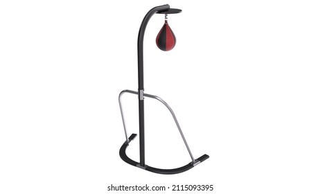 Black Red Free Standing Punching Bag.3d Rendering.