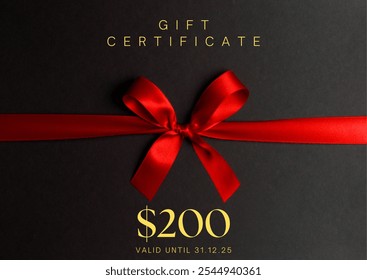 Black Red Premium Gift Certificate - Powered by Shutterstock